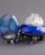 オークションNo.4「WTC５記念クリスタートル親子（青紫）」EGG company